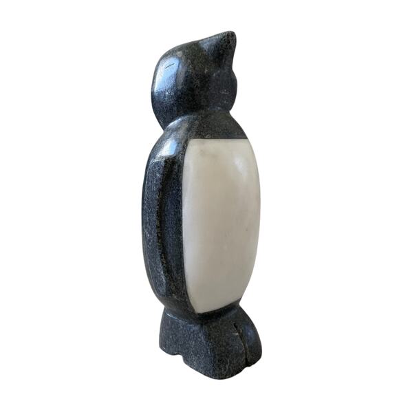 Becki Owens Marble Penguin Figurine 8in Black & White New - Picture 8 of 15